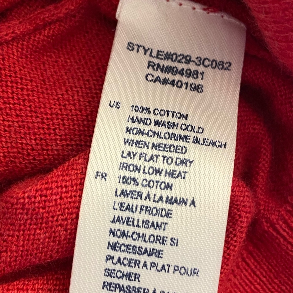 Heritage 1981 Red Cardigan M Crochet Lace Cotton Y2K Twee Preppy Button Front - Picture 10 of 10
